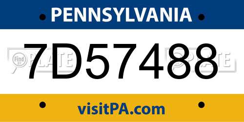 7D57488 Pennsylvania License Plate