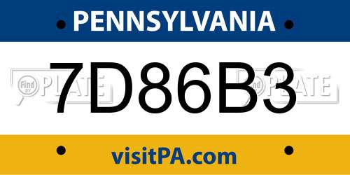 7D86B3 Pennsylvania License Plate