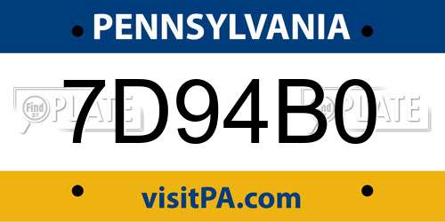 7D94B0 Pennsylvania License Plate