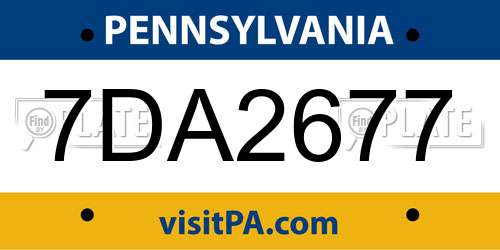 7DA2677 Pennsylvania License Plate