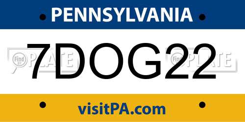7DOG22 Pennsylvania License Plate