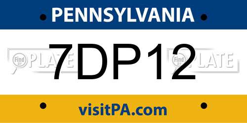 7DP12 Pennsylvania License Plate