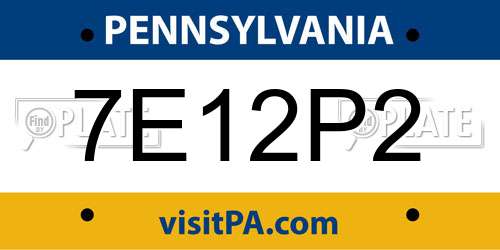 7E12P2 Pennsylvania License Plate