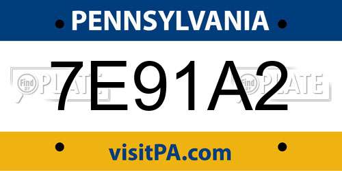 7E91A2 Pennsylvania License Plate