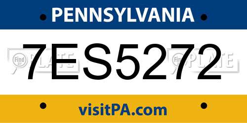 7ES5272 Pennsylvania License Plate