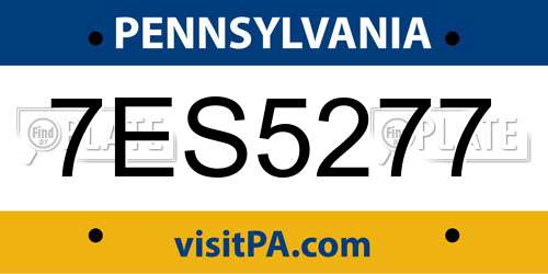 7ES5277 Pennsylvania License Plate
