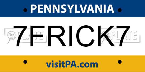 7FRICK7 Pennsylvania License Plate