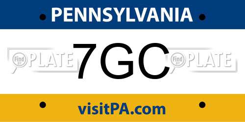 7GC Pennsylvania License Plate