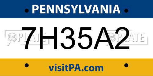 7H35A2 Pennsylvania License Plate