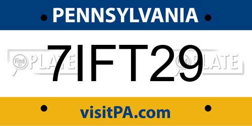 7IFT29 Pennsylvania License Plate