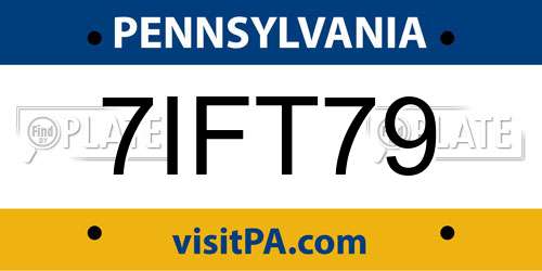 7IFT79 Pennsylvania License Plate