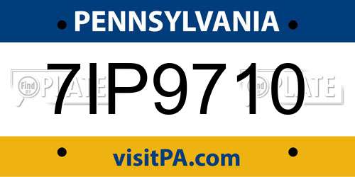 7IP9710 Pennsylvania License Plate