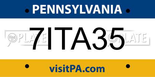 7ITA35 Pennsylvania License Plate