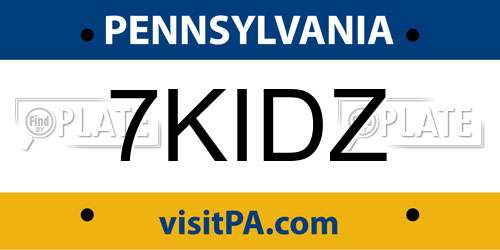7KIDZ Pennsylvania License Plate