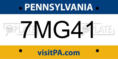 7MG41 Pennsylvania License Plate
