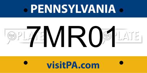 7MR01 Pennsylvania License Plate