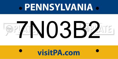 7N03B2 Pennsylvania License Plate