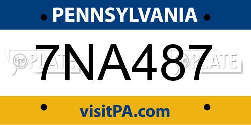 7NA487 Pennsylvania License Plate