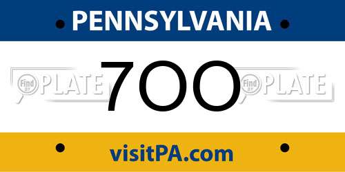 7OO Pennsylvania License Plate