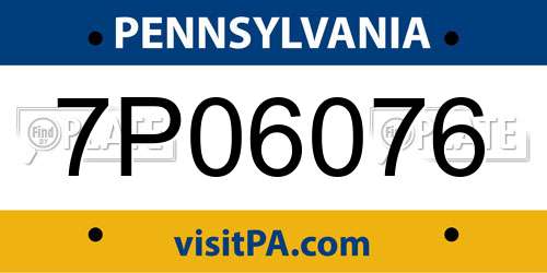 7P06076 Pennsylvania License Plate