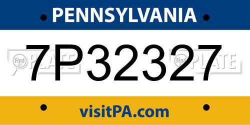7P32327 Pennsylvania License Plate