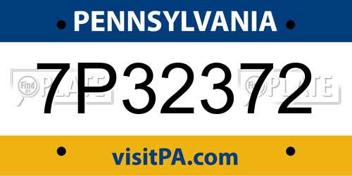7P32372 Pennsylvania License Plate