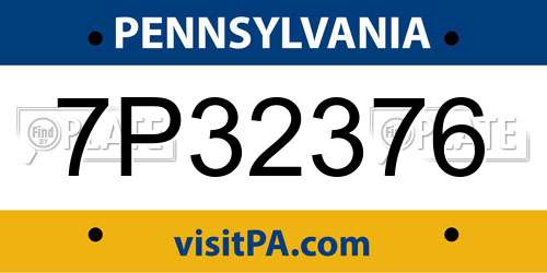 7P32376 Pennsylvania License Plate