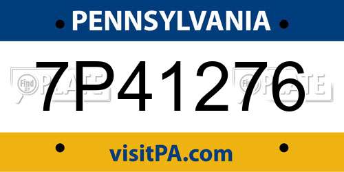7P41276 Pennsylvania License Plate