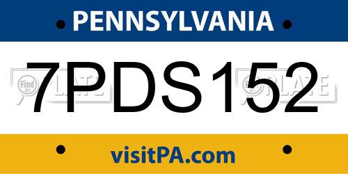 7PDS152 Pennsylvania License Plate