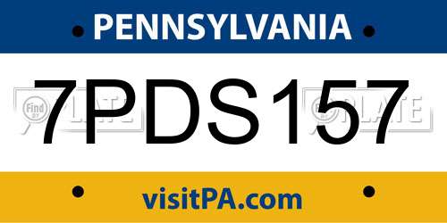 7PDS157 Pennsylvania License Plate