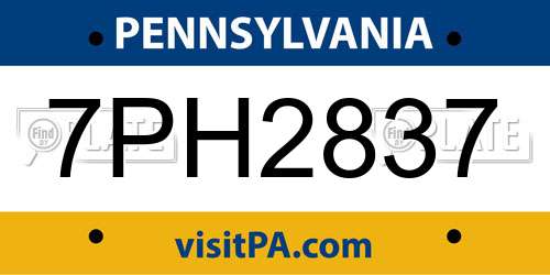 7PH2837 Pennsylvania License Plate
