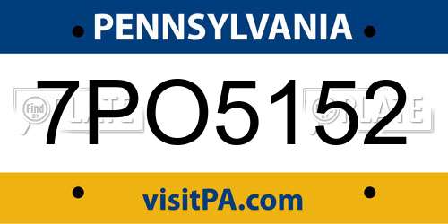 7PO5152 Pennsylvania License Plate