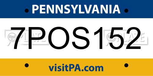 7POS152 Pennsylvania License Plate