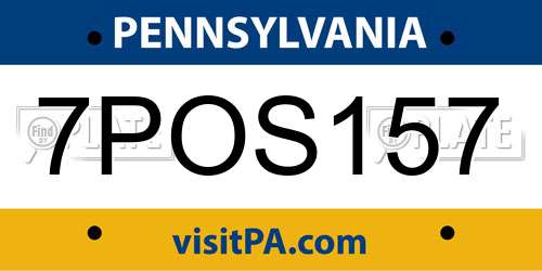 7POS157 Pennsylvania License Plate