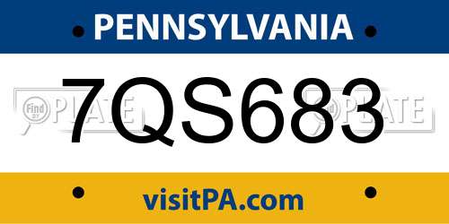 7QS683 Pennsylvania License Plate