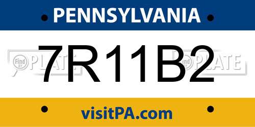 7R11B2 Pennsylvania License Plate