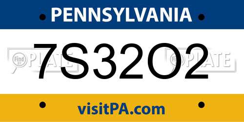 7S32O2 Pennsylvania License Plate