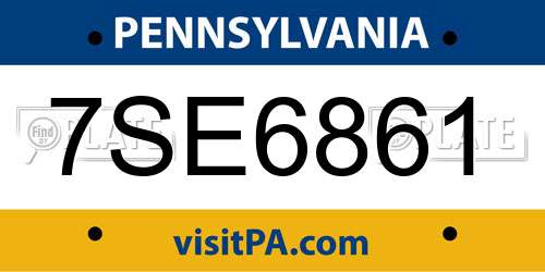7SE6861 Pennsylvania License Plate