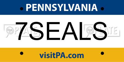 7SEALS Pennsylvania License Plate