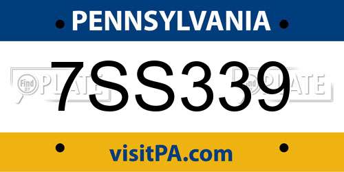 7SS339 Pennsylvania License Plate