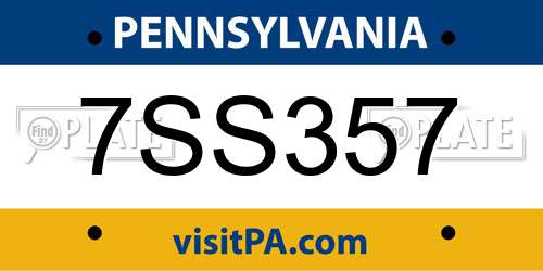 7SS357 Pennsylvania License Plate
