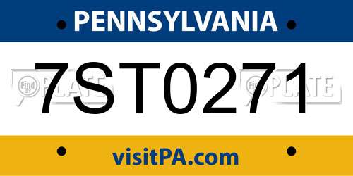 7ST0271 Pennsylvania License Plate