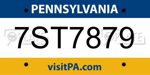 7ST7879 Pennsylvania License Plate