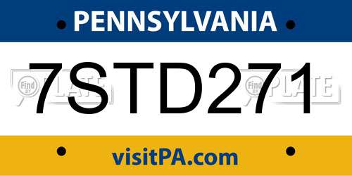 7STD271 Pennsylvania License Plate