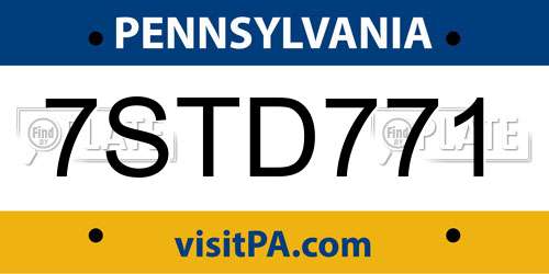 7STD771 Pennsylvania License Plate