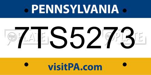 7TS5273 Pennsylvania License Plate