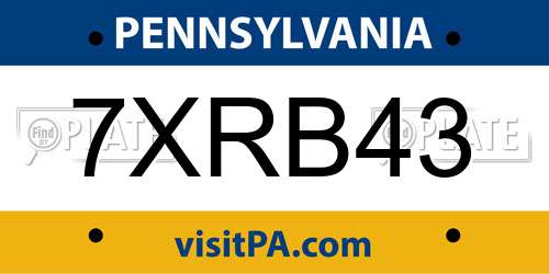 7XRB43 Pennsylvania License Plate