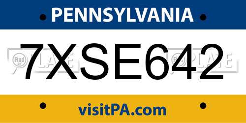 7XSE642 Pennsylvania License Plate