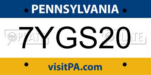 7YGS20 Pennsylvania License Plate