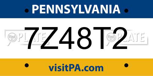 7Z48T2 Pennsylvania License Plate